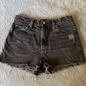 Urban Outfitters Girlfriend High Rise Black Denim Cutoff Shorts